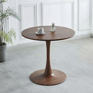 Round Walnut Dining Table, Pedestal Base, Solid Wood, Custom Size bild 5