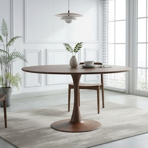 Round Walnut Dining Table, Pedestal Base, Solid Wood, Custom Size bild 11