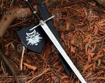 Hand Forged Witcher 3 Geralt Sword Replica – Steel Fantasy Cosplay Longsword Replica, Medieval Gift For Boyfriend, Personalized Gift