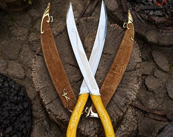 Handmade Legolas Greenleaf's Knives Twin Elven-Style Blades Replica, Personalized gift for boyfriend