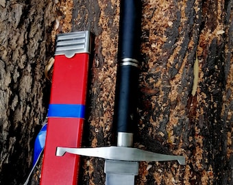 Anime Style Trunk Hero Sword with Red Hard Scabbard, Handmade Stainless Steel Display Sword, Personalized Gift for Men