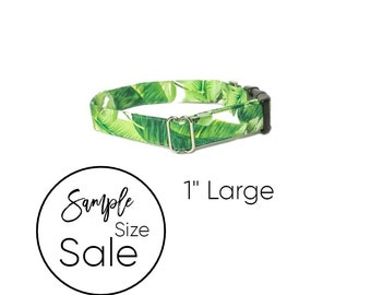 1" Large 14-22" Banana Leaves Personalized Collar| Laser Engraved Buckle