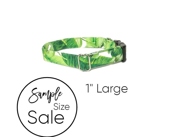 1" Large 14-22" Banana Leaves Personalized Collar| Laser Engraved Buckle