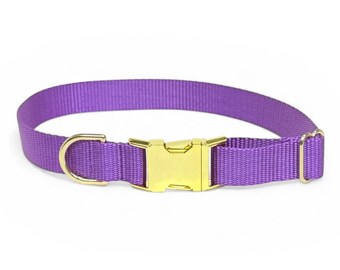 Light Purple Nylon Dog Collar | Personalization Optional | Tagless ID tag