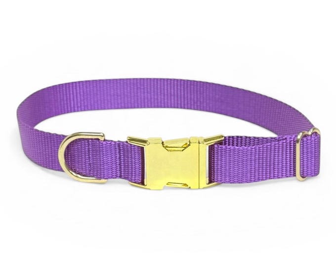 Light Purple Nylon Dog Collar | Personalization Optional | Tagless ID tag