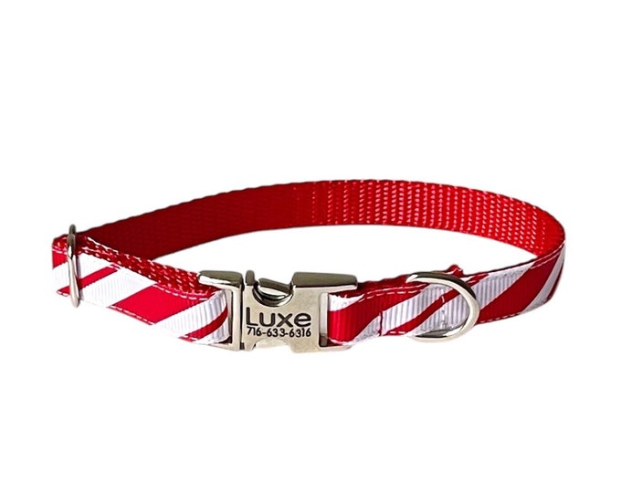 3/8" Dainty Candy Cane Collar -  tiny thin collar - xxs size available