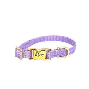 3/8" Lavender Dainty Collar - Handmade in USA - Tagless Dog ID image 1