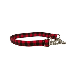 Martingale Dog Collar. Buffalo Plaid Print. Made in USA
