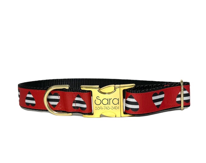 Red Heart Personalized Dog Collar