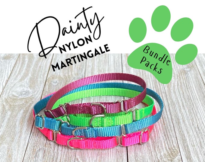 Dainty Nylon Martingale Bundle Packs - Pick your Colors - Made in USA