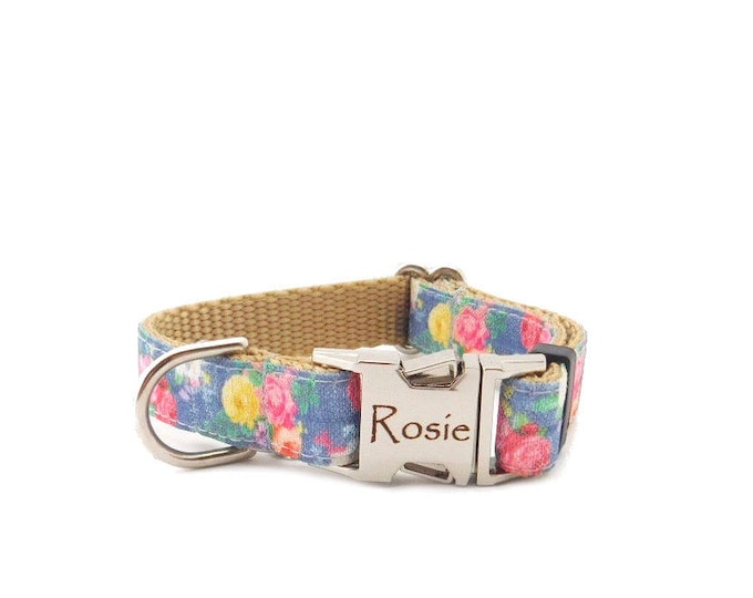 Rosie Dog Collar with Personalized Buckle - Closeout - ALL SALES FINAL