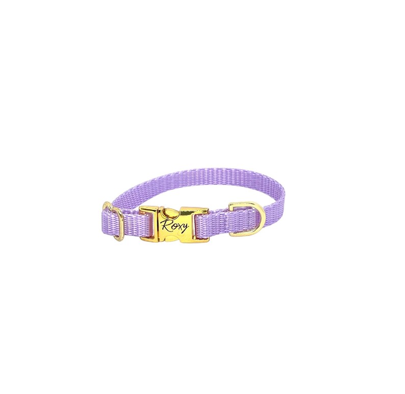 3/8" Lavender Dainty Collar - Handmade in USA - Tagless Dog ID image 1