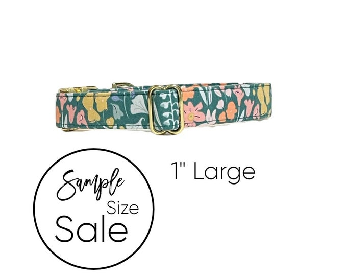 1" Size Large 14-22" Pixie Floral Personalized Collar | Laser Engraved Buckle