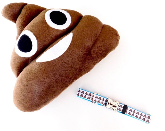 Poop Emoji Personalized Collar - Whimsical Dog Collars