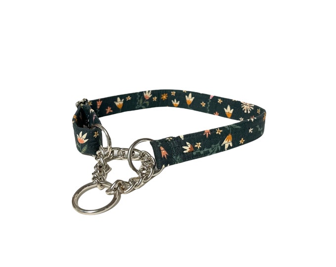 Martingale Dog Collar. Fall Floral. Made in USA