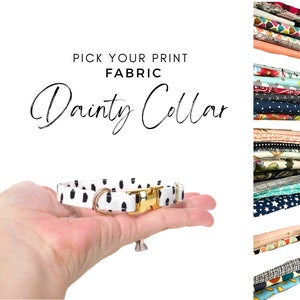 3/8" Dainty Dog Collar - Pick your Print - Personalized dog collar - tiny collar
