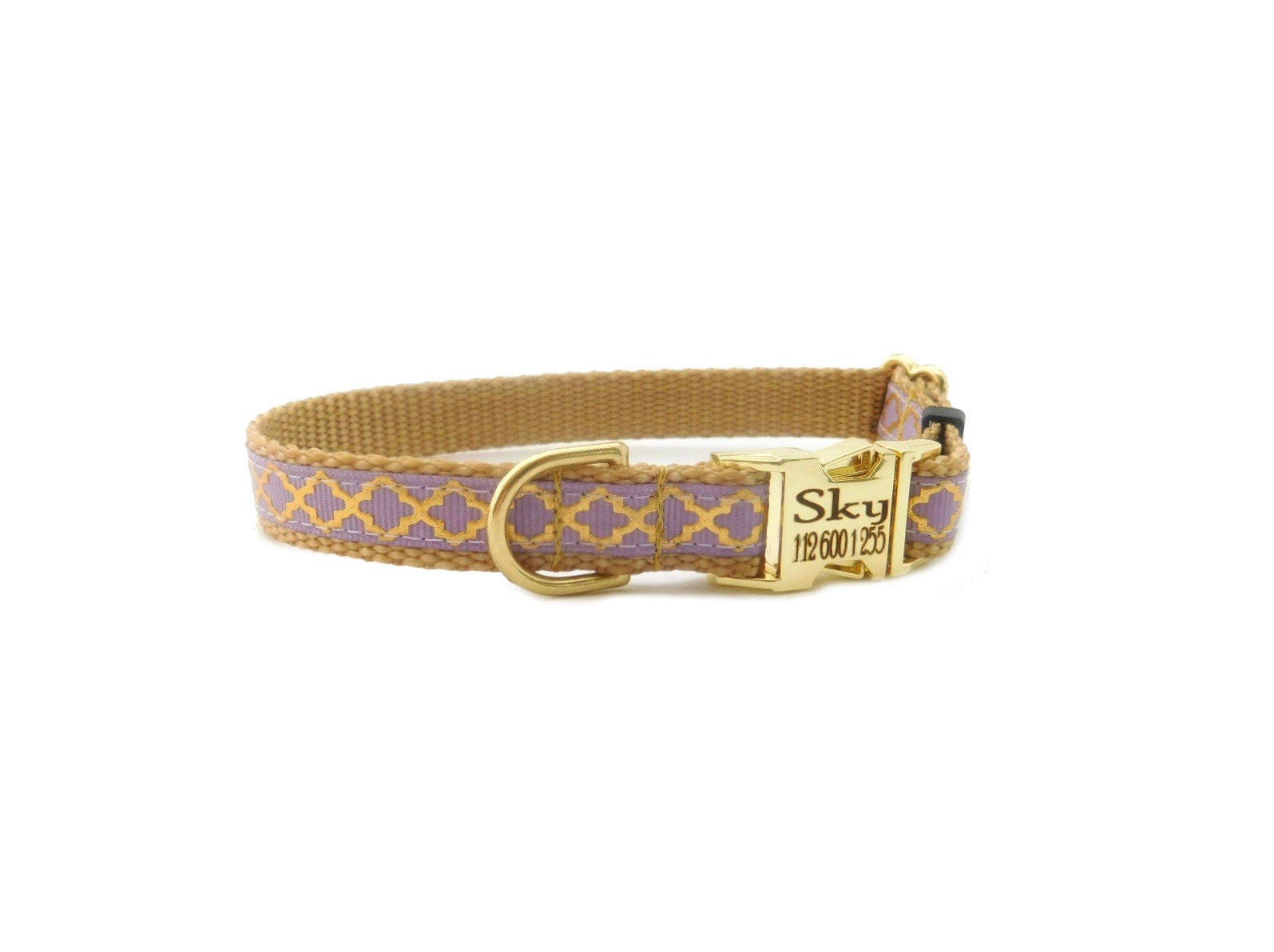 Small Dog CollarMoroccan Dog Collar Quatrefoil Print Metal Etsy