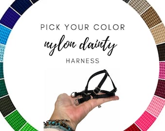 3/8” Dainty Size Dog Harness - Pick your Color - over 15 colors