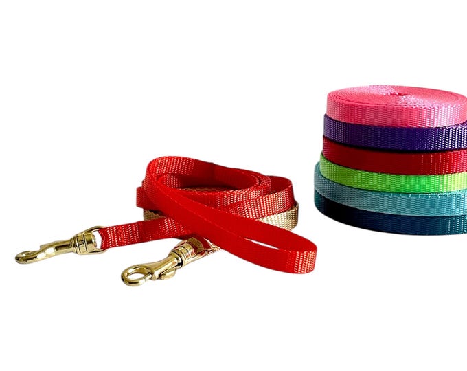 3/8" Dainty Nylon Leash. Pick your Color. Handmade in the USA
