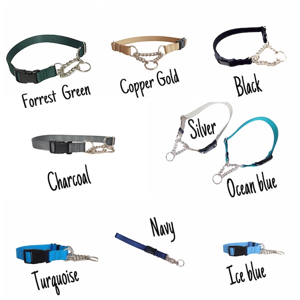 Pick your Color | Chain Martingale with Plastic Buckle |over 15 colors