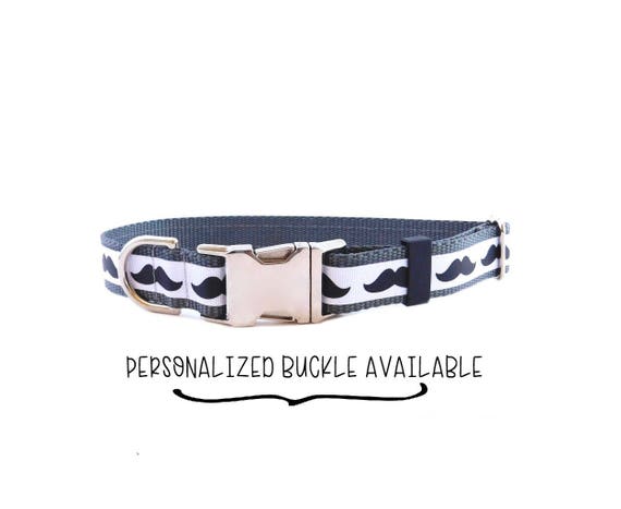 mustache dog collar