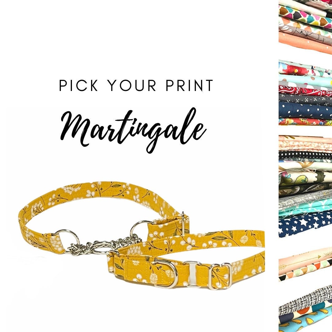 Fabric Martingale Dog Collar Pick Your Print Over 25 Prints Chain or Regular Martingale Etsy