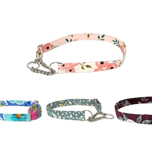 Fabric Martingale Collar Pick your Print - over 25 prints - Chain or Regular Martingale