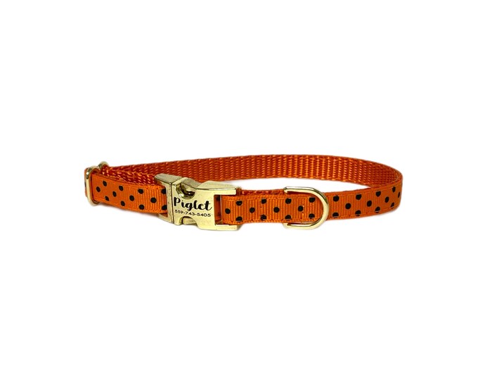 3/8" Dainty Halloween Polka Dot Dog Collar