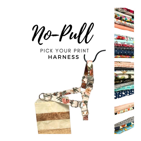 No Pull Dog Harness - Pick your Print - over 25 prints