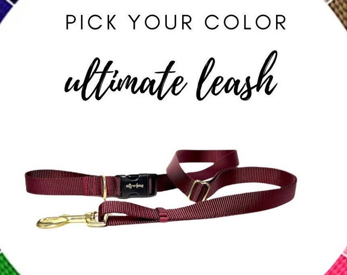Ultimate Hands free Dog Leash  l Pick your Color l Adjustable Pet Lead with D-ring