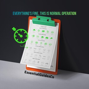 Dashboard Status Indicator Lights Printable | Green / White Symbols Explained | Normal Function Reference PDF | Instant Digital Download