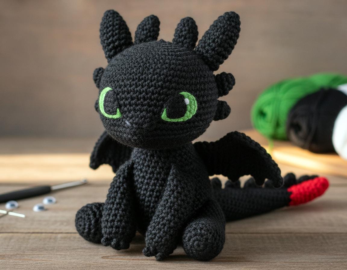 ト*ト様 あみぐるみ　ドラゴン　黒×紫 ト*ト様 あみぐるみ ドラゴン 黒×紫 ト*ト様 あみぐるみ ドラゴン 黒