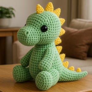 T-Rex Crochet Pattern: Amigurumi Dino Plush Toy (PDF Tutorial)