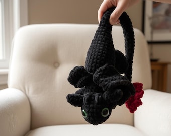 Toothless Dragon Crochet Pattern | Amigurumi Black Dragon Plush (PDF)