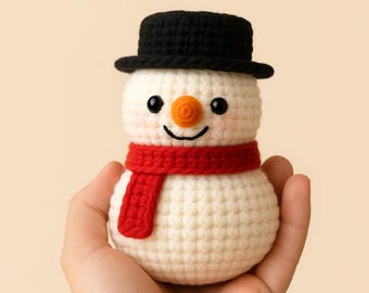 Snowman Crochet Pattern | Amigurumi Christmas Plush (PDF Pattern)