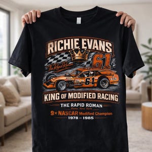Richie Evans Modified Racing Tee | King of NASCAR Champion