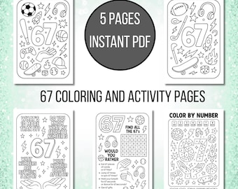 67 Meme Birthday Coloring Pages • Kids Activity Bundle (PDF)