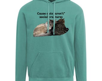 Social Cats Garment-Dyed Adult Hoodie