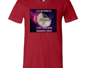Dramatic Cat Unisex V-Neck T-Shirt