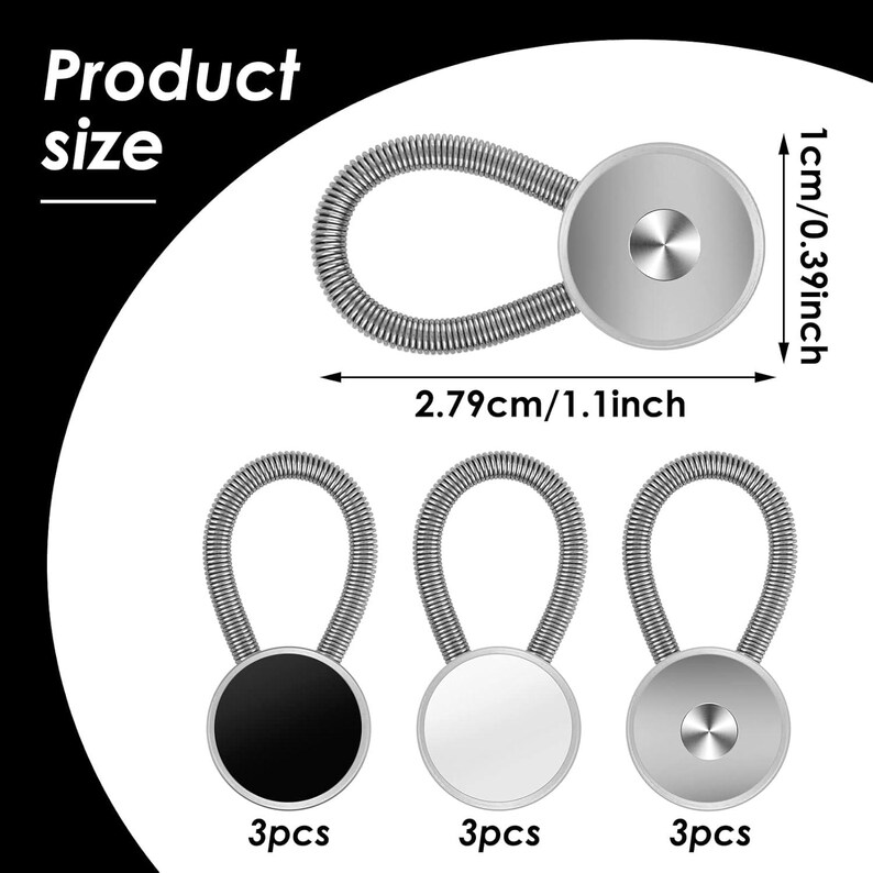 Spring Pushutton Extender 9pcs Collar Extenders Button for Mens Shirts, Neck Extender Sewing ...
