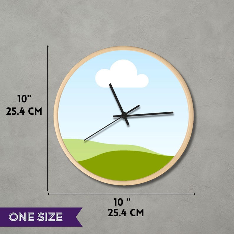 Wall Clock Mockup With Size Chart | Printify Wall Clock Mockups and ...