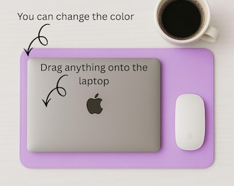 Mockup di laptop chiuso / Mockup di adesivo / Mockup di adesivo per laptop, Mockup di adesivo per Macbook / Mockup di decalcomania per laptop / Trascina e rilascia su Canva