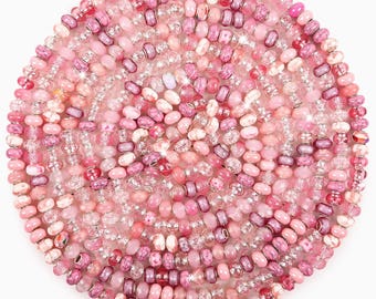 Large Hole Beads Spacer Beads, Pink Assorted European-Style Craft Beads, Lampwork Murano Style Beads for Charm Bracelets, Necklaces