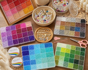 3mm Glass Seed Beads for Jewelry Making, 8000PCS Bracelet Making Kit