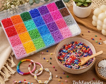 28 Color 3mm Seed Beads, 7200PCS Glass Bead Kit, Jewelry Making Supplies, Bracelet Making Kit, DIY Craft Beads, Friendship Bracelet Beads