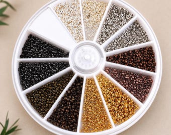3000PCS Crimp Beads Kit 1.5mm 2mm Copper Crimp Beads for Jewelry Making DIY Bracelets Earrings Necklaces