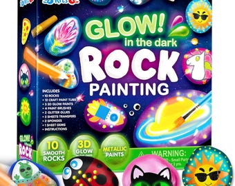 Glow-in-the-Dark Rock Painting Kit – Kids Arts & Crafts, Art Supplies