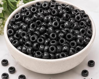 Black Pony Beads 1000pcs, Plastic Beads for Jewelry Making, Friendship Bracelet Beads, DIY Bracelet & Necklace Craft Supplies