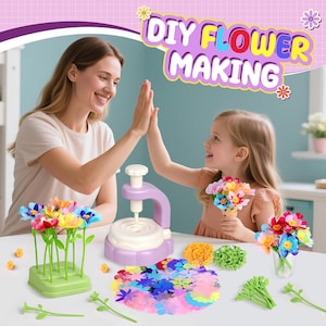 DIY Flower Making Craft Kit for Kids Ages 3-12, Educational Bouquet Set