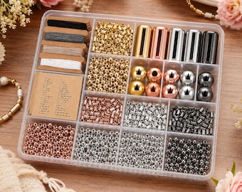 Morse Code Bracelet Kit for Jewelry Making, 1600 Beads with Decoding Cards, DIY Friendship Bracelets, Round & Tube Spacer Beads